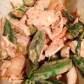 nopinoppi's cooksnap of when they made オクラとささみのキムチマヨネーズ合え.