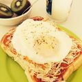 ぱまと's cooksnap of when they made ボリュームＵＰ！目玉焼きトースト★②.
