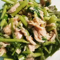 crystaI's cooksnap of when they made サクサク☆モロヘイヤの茎でツナこしょう♪.