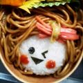 ぶらりママ's cooksnap of when they made 簡単キャラ弁♪焼きそばヘア弁当.
