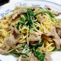 ぽゆい's cooksnap of when they made 水菜と豚肉のみぞれパスタ.