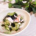 monchan♪♪'s cooksnap of when they made うちの定番のきゅうり＆わかめの酢の物♪.