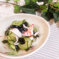 monchan♪♪'s cooksnap of when they made うちの定番のきゅうり＆わかめの酢の物♪.