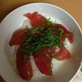さおにゃんこ✨'s cooksnap of when they made 大葉にんにく醤油でまぐろ漬け丼☆.