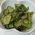 マリコロ☆'s cooksnap of when they made プチ食感☆きゅうりと若芽の辛し酢の物.
