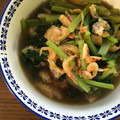 かずよ1234's cooksnap of when they made 小松菜油揚げ♡桜エビの炒め煮.