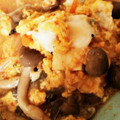 たぬきーまうす's cooksnap of when they made 豆腐ときのこのほっこり☆キムチ卵とじ.