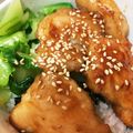 ロビ蔵's cooksnap of when they made 鶏ムネ肉でキジ焼き丼風.