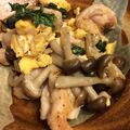 TVXQーYUKO's cooksnap of when they made 鷄もも肉、エリンギ、卵のごま油炒め.