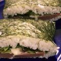 u_mi_n's cooksnap of when they made おにぎらず(テリマヨ魚肉ハンバーグ)♡.