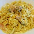 fukudoru's cooksnap of when they made 秋鮭とタルタルソースのパスタ.