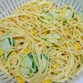 ぱにぱる's cooksnap of when they made コーンきゅうり明太子マヨの☆簡単サラスパ.