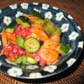 Jaye's cooksnap of when they made たこときゅうりとオクラのキムチ混ぜ.