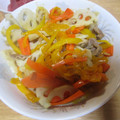 からす隊長's cooksnap of when they made 野菜たっぷり♪蓮根と豚肉の彩り甘酢炒め.