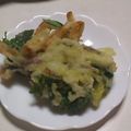 モザイクカケラ's cooksnap of when they made モロヘイヤ・みょうが・ちくわの天ぷら.