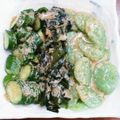 クック6DDPP8☆'s cooksnap of when they made こんにゃくときゅうりのゴマ酢味噌あえ.