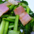 mikkusan's cooksnap of when they made ベーコンと小松菜のにんにく炒め。.