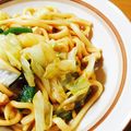 クック6K7QV1☆'s cooksnap of when they made 挽き肉とネギの焼きうどん.