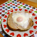 komutatata's cooksnap of when they made 朝ごはんに簡単✿トースターで目玉焼き.