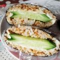 ﾋﾟﾝｸ☆ﾏｶﾛﾝ's cooksnap of when they made ハム&おかかおにぎらず☆2種類♪.