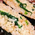 白ご飯おかわりちゃん's cooksnap of when they made ほうれん草入りおかかとチーズのおにぎらず.