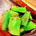 RINAmatin's cooksnap of when they made ✿おくらときゅうりの中華風あえもの✿.