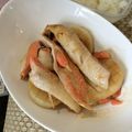 yupi☆★'s cooksnap of when they made 焼肉のタレで♡鮭ハラスと大根ステーキ.