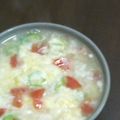 みがつくひと's cooksnap of when they made トマトとオクラと卵の優しいお味の雑炊❤.