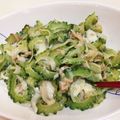 heianbizin's cooksnap of when they made 材料3つ！ゴーヤのチーズとオイスター炒め.