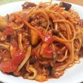 ちっちきっちん's cooksnap of when they made ワンポットパスタなすしめじのミートソース.