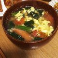 さわノート's cooksnap of when they made ごま油が決め手☆法蓮草とトマトの卵スープ.