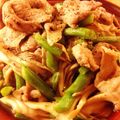 tomomir's cooksnap of when they made 豚肉・インゲン・舞茸のにんにくバター炒め.