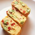 デークス's cooksnap of when they made お弁当の彩りに♪パプリカと枝豆の卵焼き.