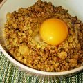 ゆきんこ❄'s cooksnap of when they made 甘辛そぼろ乗せ♡卵かけご飯♪ASTKG♪.