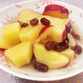ねむねむ♪'s cooksnap of when they made レンジで簡単＊薩摩芋とパインのレーズン煮.