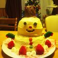 しゅうゆうけいはる母's cooksnap of when they made メリークリスマス☆雪だるまケーキ.