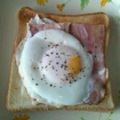 amileamila's cooksnap of when they made チーズ＆ベーコンエッグトースト.