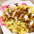 るるおか's cooksnap of when they made カレーチキンのココナッツライス.