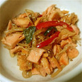 ともこびと's cooksnap of when they made 簡単！美味しい☆塩鮭としらたきのごま炒め.