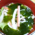 硬いプリン好き's cooksnap of when they made レタスとカニカマの中華スープ.