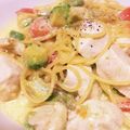 ムコヤ's cooksnap of when they made チキンアボカド★クリームパスタ.