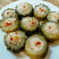 まるぐり★なお's cooksnap of when they made 簡単◎ゴーヤの鶏ネギ詰め＆レモン生姜蒸し.