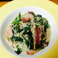 クック7LUBPY☆'s cooksnap of when they made ほうれん草ときのこの豆乳エスニックソテー.