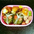 クックE976W6☆'s cooksnap of when they made 仮面ライダーダブル黒★キャラ弁.