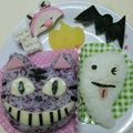 夢の屋☆ミ's cooksnap of when they made キャラ弁★チェシャ猫風？簡単猫おにぎり.