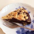 YOUC's cooksnap of when they made チョコとバナナのクランブルクーヘン.