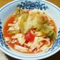 赤名's cooksnap of when they made 簡単！キャベツと八鳳麺のトマトスープ.