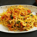 おひるねすやすや's cooksnap of when they made さけ缶とほうれん草のトマトスパゲティ.