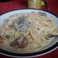 クックJKVSVI☆'s cooksnap of when they made 海老ときのこのわさびクリームパスタ.