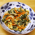 ぽりぽり拓庵's cooksnap of when they made にんじんと冷凍ほうれん草の卵とじ.